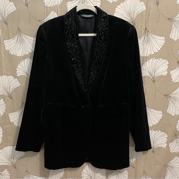 Laura Ashley Velvet Beaded Evening Jacket - Picture 1 of 10